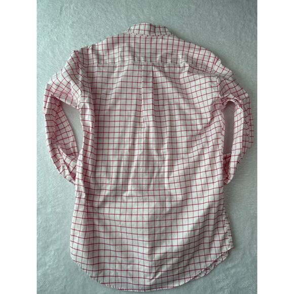 Peter Millar Nanoluxe Easy Care Shirt Men Size Medium Pink White Plaid - Picture 5 of 5